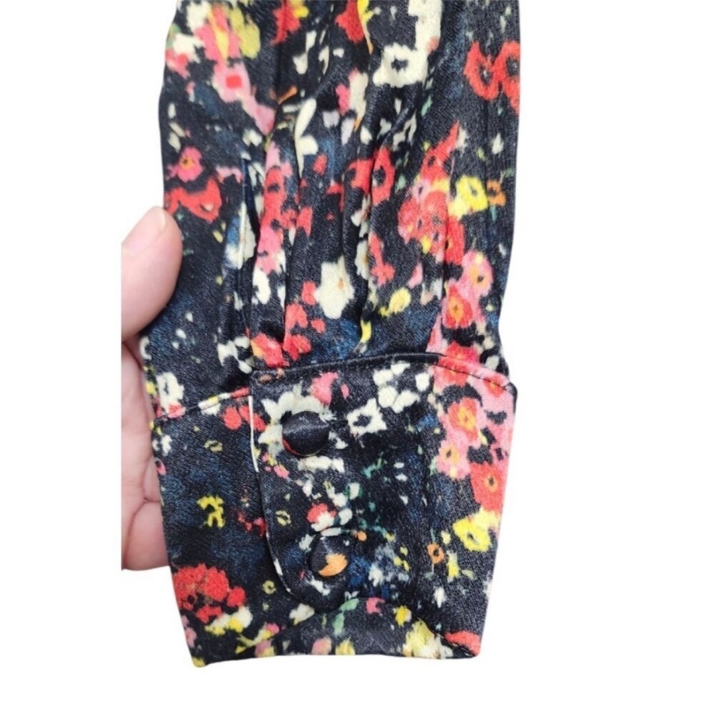Something Navy Meadow Mock neck Multicolor Floral Long Sleeve Dress Size XS - Picture 9 of 15